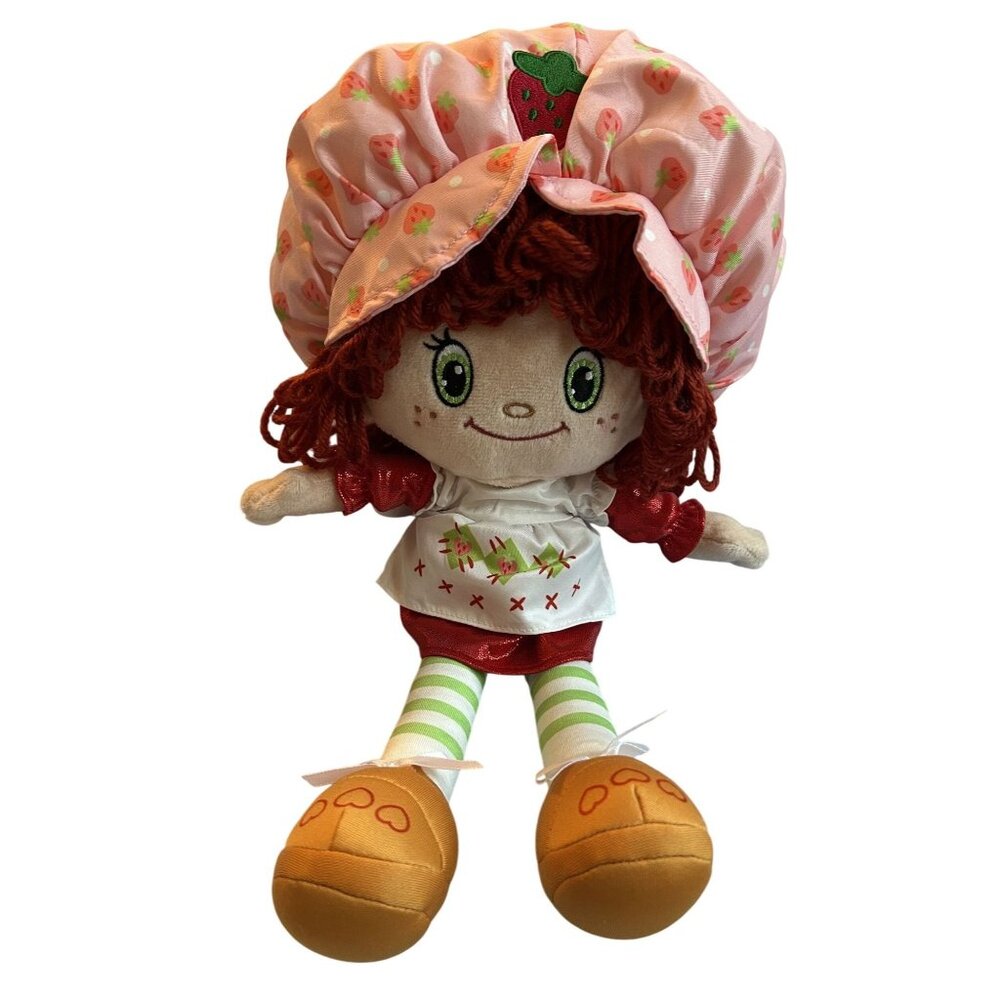 Strawberry Shortcake Plush Rag Doll 13" WildBrain Collectible With Strawberry Ha